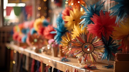 Carnival-themed DIY project making decorations and props for a party