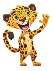 Cheerful Cartoon Leopard
