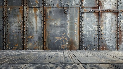 The backdrop of a repurposed factory floor with worn concrete floors and aged machinery adds a touch of nostalgia to this industrial . .