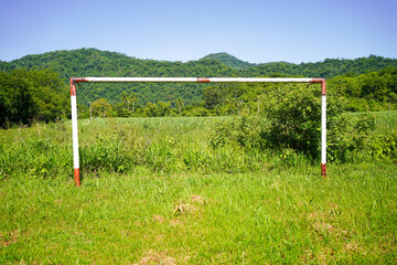 Fototapeta na wymiar Goal at countryside