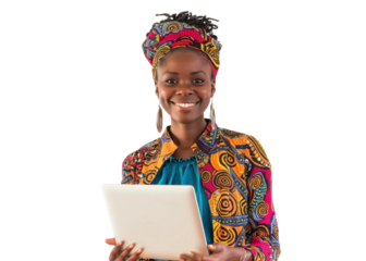 Smiling Woman with Laptop