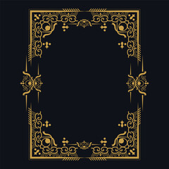 Fototapeta na wymiar Luxury gold frame vintage ornament design