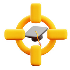 3D Scholarship Target Icon - 785885112