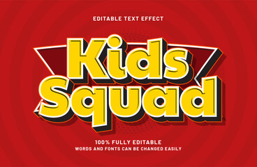 kids squad editable text effect