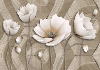 3d picture of a golden flower beautiful design background
