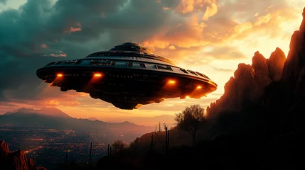 Türaufkleber UFO in sky © jon