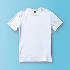 Plain White T-shirt with Blue Background