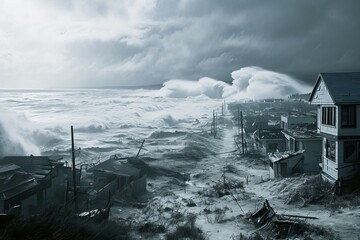 津波と地震の被害 - obrazy, fototapety, plakaty
