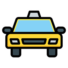 taxi icon filled line style, suitable for web and mobile app.