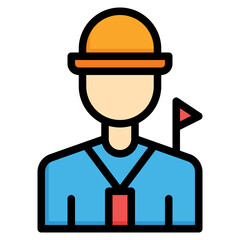 tour guide icon filled line style, suitable for web and mobile app.