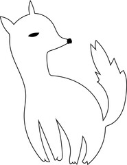 Hand drawn fox illustration on transparent background.

