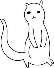 Hand drawn meerkat illustration on transparent background.
