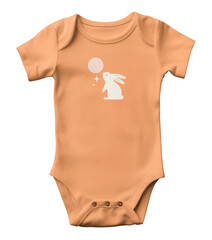 Orange romper png baby's clothes, transparent background