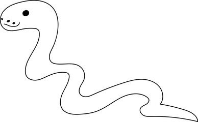 Hand drawn snake illustration on transparent background.
