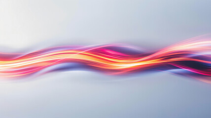 Dynamic light waves flowing with vibrant pink and orange colors on a soft background.