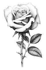 PNG Vintage rose flower drawing sketch plant