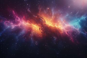Naklejka premium Spectacular Nebula with Explosive Colors and Galactic Wonders in Space