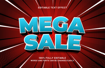 mega sale editable text effect in sale text