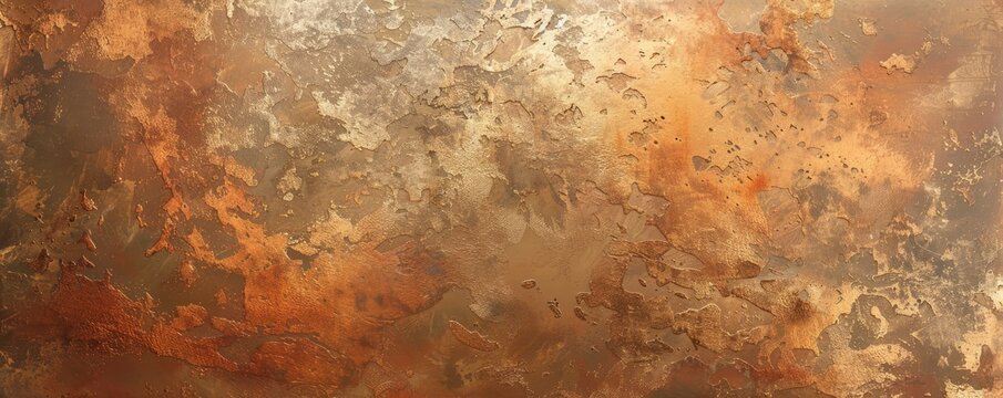 earth tones, copper, gold foil, and textures of Italian paint