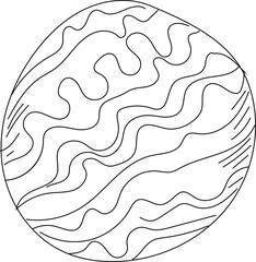 Hand drawn planet illustration on transparent background.

