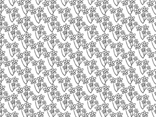 Pattern with flowers,line art. Can be used as a simple design .