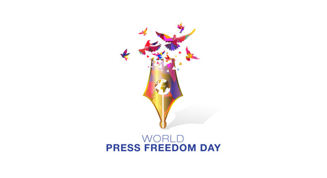 World press freedom day or Freedom of media and Journalism theme concept. Vector design