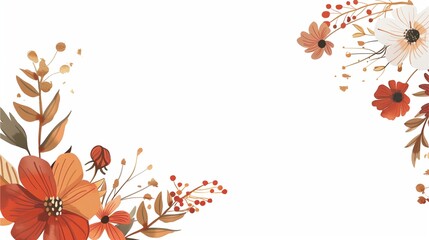 A premium graphic design featuring flowers against a pristine white background, ideal for templates.
