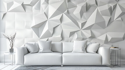 Modern Minimalist 3D Solid Abstract Geometric Shape Wall Background. 3D Wallpaper for Interior Walls Home Living Room Mural Wall Art Decoration.