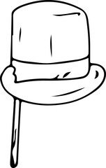 Hand drawn hat illustration on transparent background.
