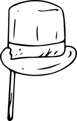 Hand drawn hat illustration on transparent background.
