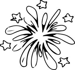 Hand drawn decoration illustration on transparent background.
