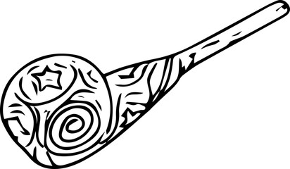 Hand drawn decoration illustration on transparent background.
