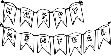 Hand drawn decoration illustration on transparent background.
