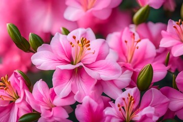 Flower background. Pink azalea flowers