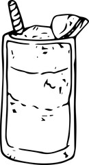 Hand drawn juice illustration on transparent background.
