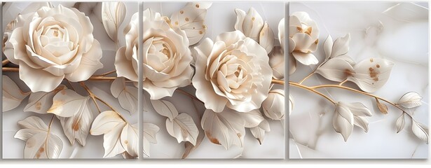 3D printable ceiling wallpaper for interior spaces featuring elegant lovely white roses on an abstract Background. Elegant White Rose 3D Ceiling Wallpaper
Lovely Floral Ceiling Decor for Interiors