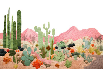 PNG Minimal cactus pattern textile plant - obrazy, fototapety, plakaty