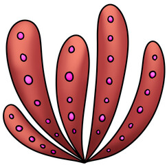 Cartoon color sea animals. Cute aquatic underwater wildlife element illustration