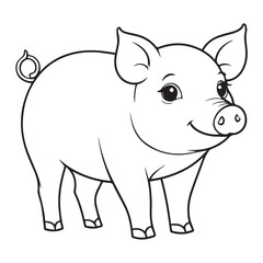 Obraz na płótnie Canvas pig line illustration for download