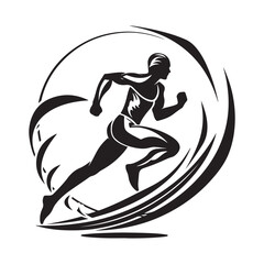 Run Logo Vector Art, Icons, and Graphics, silhouette of a Run