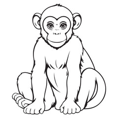 monkey line illustration for download