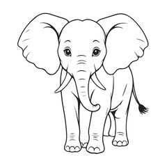 elephant line illustration for download