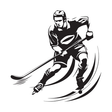 Hockey Player Vector Image, Hockey player illustration