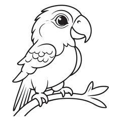 parrot line illustration for download