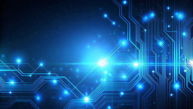 Blue Network: Abstract Technology Background with Digital Design and Space Fractal Illustration