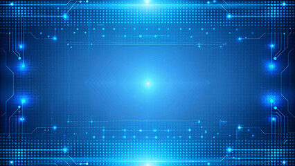 Blue Grid Technology Illustration: Abstract digital design with glowing lines on a futuristic blue backdrop