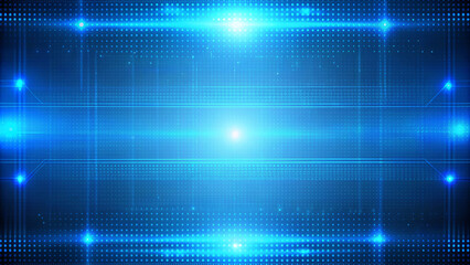 Abstract digital artwork with vibrant blue hues, intricate lines, and a futuristic grid pattern, perfect for wallpapers or digital designs