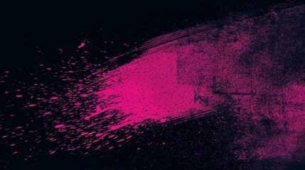 abstract thick brushstroke in pink on a black background