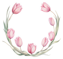 PNG Tulip cercle border flower petal plant