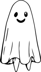 Hand drawn halloween ghost illustration on transparent background.
- 785899542